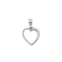 Heart with CZ Pendant - 14k White Gold