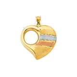 Heart Pendant - 14k Tri Color Gold 