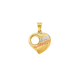 Heart Pendant - 14k Tri Color Gold 