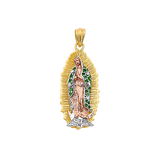 Guadalupe with CZ Pendant - 14k Tri Color Gold