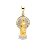 Guadalupe Stamp Pendant - 14k Two Tone Gold