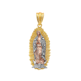 Guadalupe with CZ Pendant - 14k Tri Color Gold