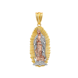 Guadalupe with CZ Pendant - 14k Tri Color Gold