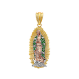 Guadalupe with CZ Pendant - 14k Tri Color Gold