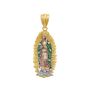 Guadalupe with CZ Pendant - 14k Tri Color Gold