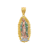 Guadalupe with CZ Pendant - 14k Tri Color Gold