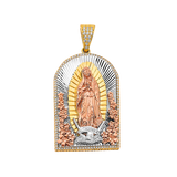 Guadalupe with CZ Pendant - 14k Tri Color Gold