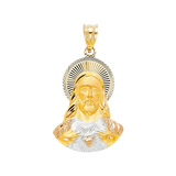 Jesus Stamp Pendant - 14k Two Tone Gold