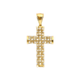 Cross with CZ Pendant - 14k Yellow Gold