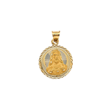 Jesus Stamp Pendant - 14k Yellow Gold