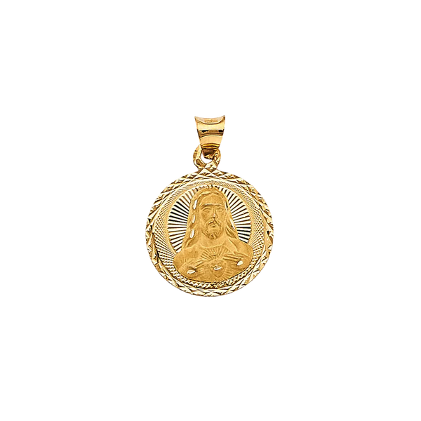 Jesus Stamp Pendant - 14k Yellow Gold