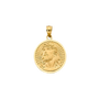 Round Jesus Pendant - 14k Yellow Gold