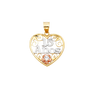 Quince Anos Heart Pendant - 14k Tri Color Gold