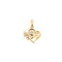 Quince Anos Heart with CZ Pendant - 14k Yellow Gold