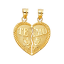 Te Amo Heart 2 Piece Pendant - 14k Yellow Gold