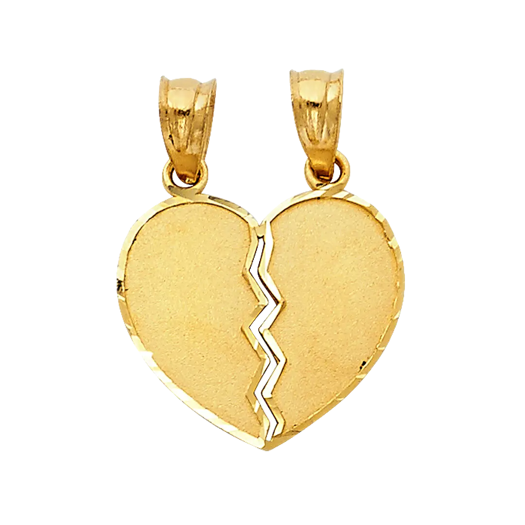 Heart 2 Piece Pendant - 14k Yellow Gold