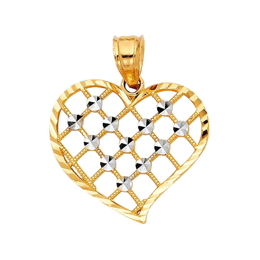 Heart Pendant - 14k Two Tone Gold 