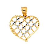 Heart Pendant - 14k Two Tone Gold 