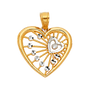 Heart Pendant - 14k Two Tone Gold 