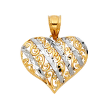 Heart Pendant - 14k Two Tone Gold 