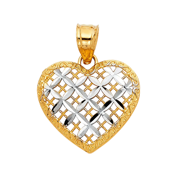 Heart Pendant - 14k Two Tone Gold 