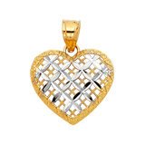 Heart Pendant - 14k Two Tone Gold 