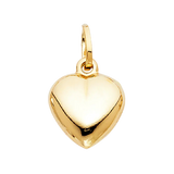 Hollow Heart Pendant - 14k Yellow Gold