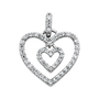 Heart with CZ Pendant - 14k White Gold