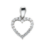 Heart with CZ Pendant - 14k White Gold