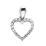 Heart with CZ Pendant - 14k White Gold