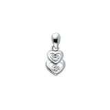 Heart with CZ Pendant - 14k White Gold