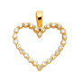 Heart with CZ Pendant - 14k Yellow Gold