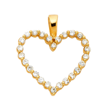 Heart with CZ Pendant - 14k Yellow Gold