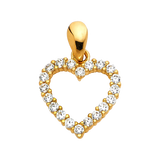 Heart with CZ Pendant - 14k Yellow Gold