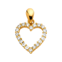 Heart with CZ Pendant - 14k Yellow Gold