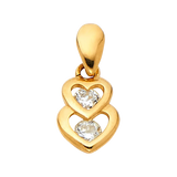 Heart with CZ Pendant - 14k Yellow Gold