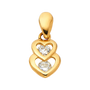 Heart with CZ Pendant - 14k Yellow Gold