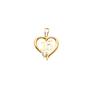 Quince Anos Heart with CZ Pendant - 14k Yellow Gold