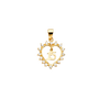 Quince Anos Heart with CZ Pendant - 14k Yellow Gold