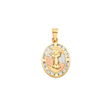 Divine Infant Jesus Pendant - 14k Tri Color Gold