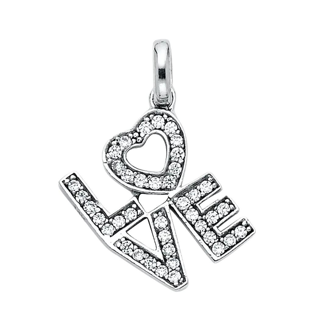 Love Pendant - 14k White Gold