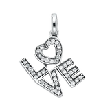 Love Pendant - 14k White Gold