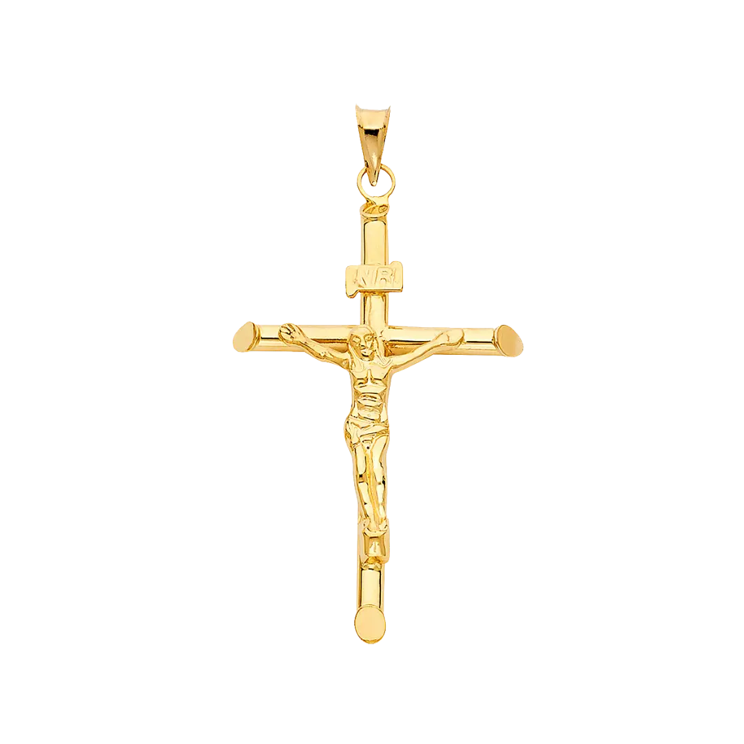 Crucufix Pendant - 14k Yellow Gold