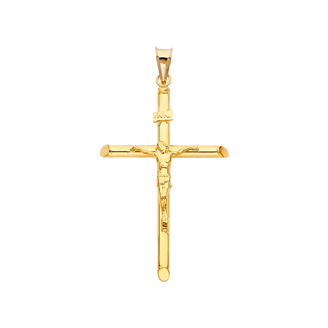 Crucufix Pendant - 14k Yellow Gold