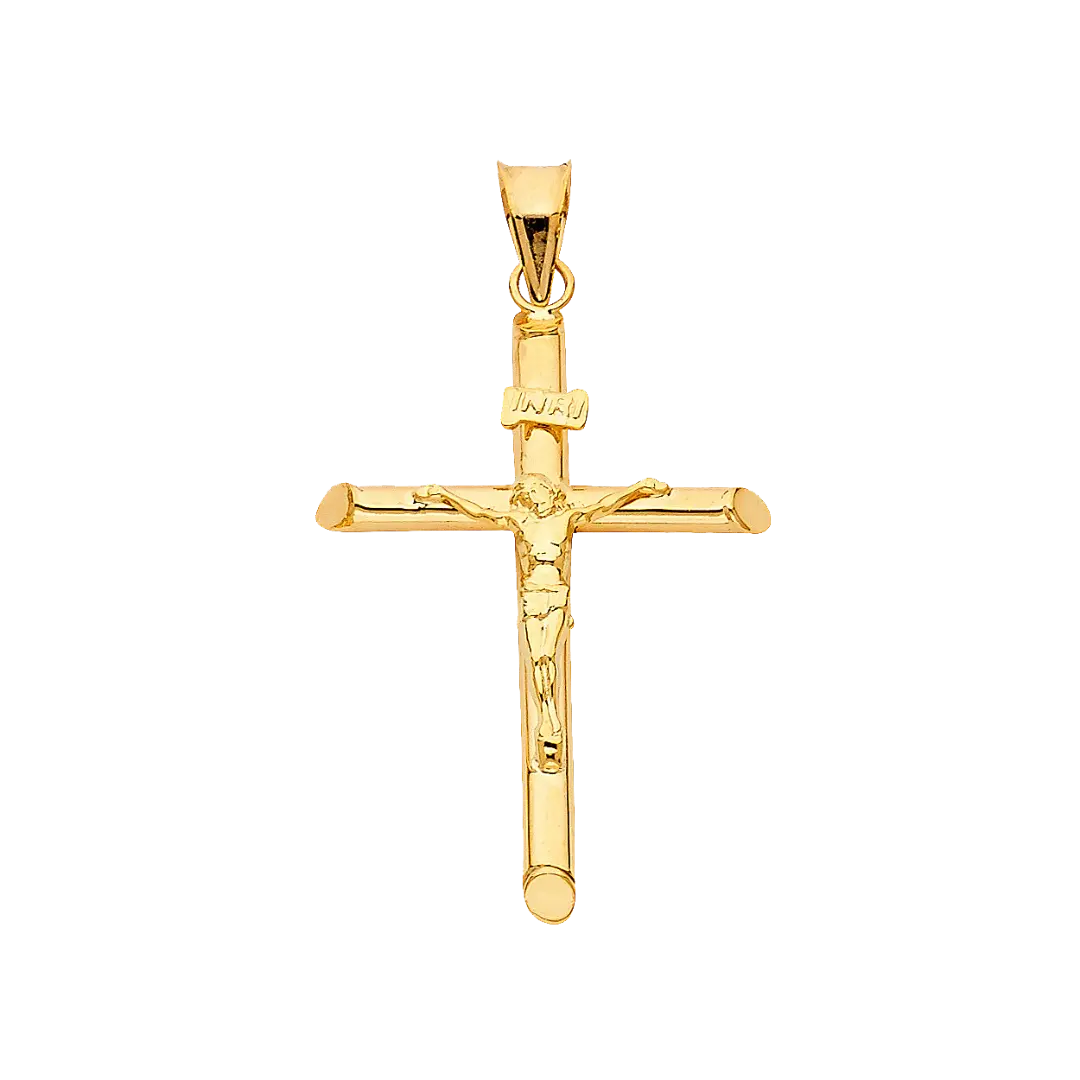 Crucufix Pendant - 14k Yellow Gold