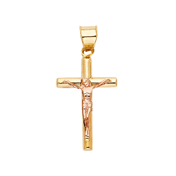 Crucufix Pendant - 14k Two Tone Gold