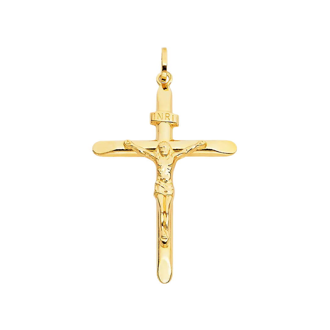 Crucufix Pendant - 14k Yellow Gold