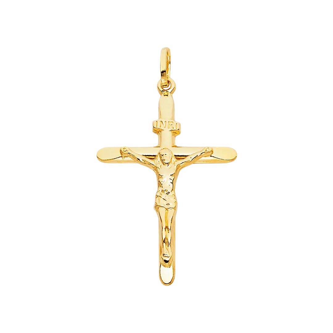 Crucufix Pendant - 14k Yellow Gold