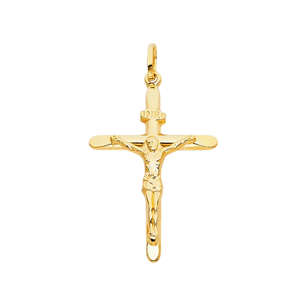 Crucufix Pendant - 14k Yellow Gold