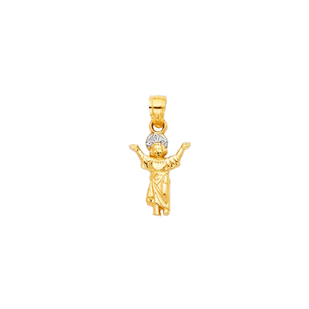 Divine Infant Jesus Pendant - 14k Two Tone Gold